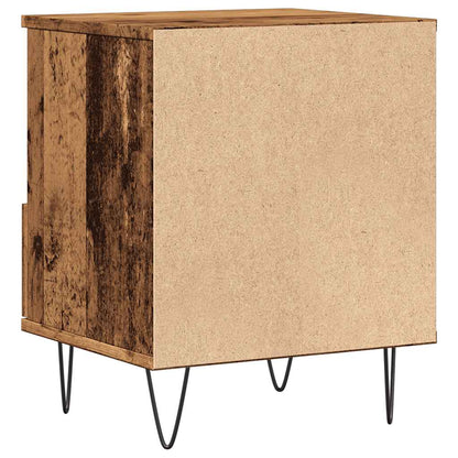 Nachtkastje 40x35x50 cm bewerkt hout oud houtkleurig