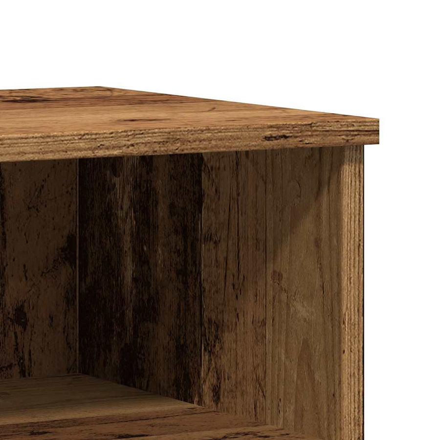 Nachtkastje 40x35x50 cm bewerkt hout oud houtkleurig