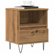Nachtkastje 40x35x50 cm bewerkt hout eikenkleur