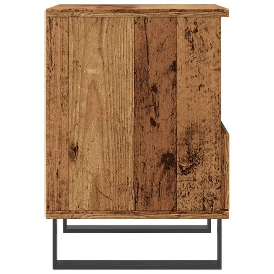Nachtkastjes 2 st 40x35x50 cm bewerkt hout oud houtkleurig