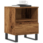 Nachtkastjes 2 st 40x35x51 cm bewerkt hout oud houtkleurig