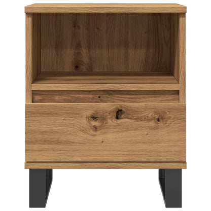 Nachtkastje 40x35x50 cm bewerkt hout artisanaal eikenkleur