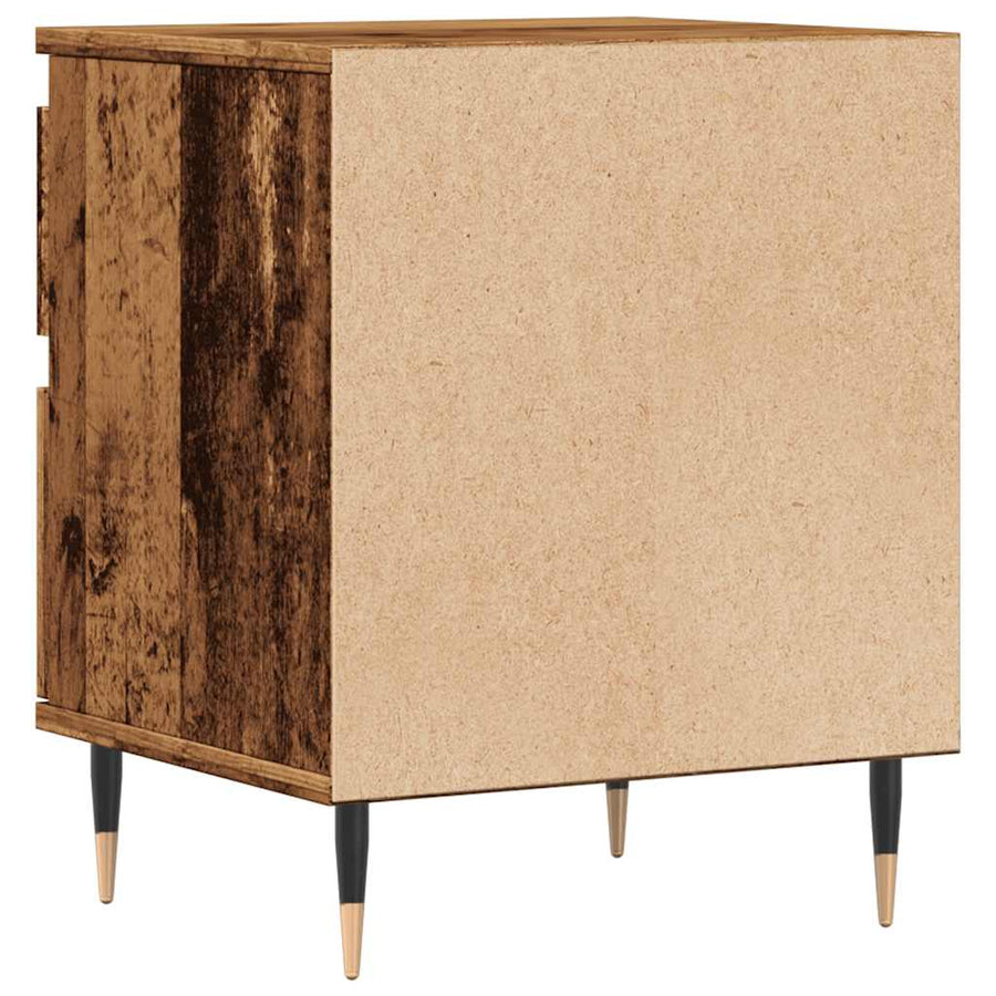 Nachtkastjes 2 st 40x35x50 cm bewerkt hout oud houtkleurig