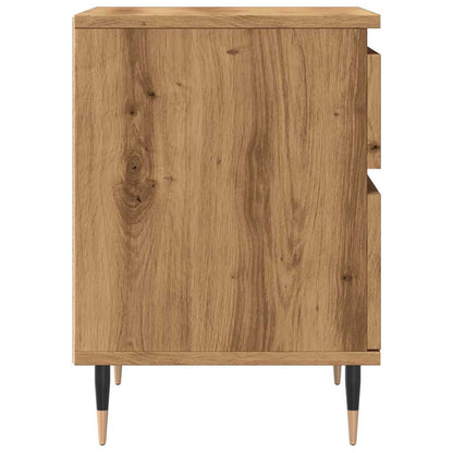 Nachtkastjes 2 st 40x35x50cm bewerkt hout artisanaal eikenkleur