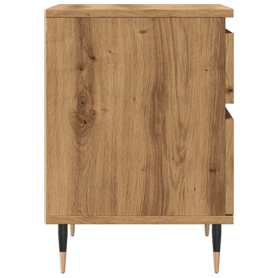 Nachtkastjes 2 st 40x35x50cm bewerkt hout artisanaal eikenkleur
