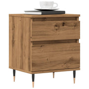 Nachtkastjes 2 st 40x35x50 cm bewerkt hout eikenkleur