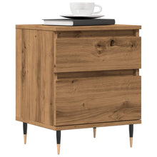 Nachtkastjes 2 st 40x35x50cm bewerkt hout artisanaal eikenkleur