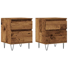 Nachtkastjes 2 st 40x35x50 cm bewerkt hout oud houtkleurig