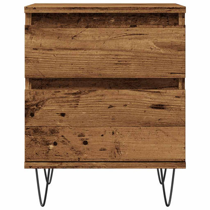 Nachtkastjes 2 st 40x35x50 cm bewerkt hout oud houtkleurig