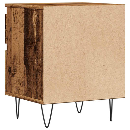 Nachtkastjes 2 st 40x35x50 cm bewerkt hout oud houtkleurig
