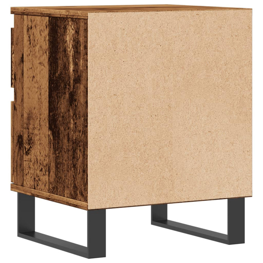 Nachtkastje 40x35x50 cm bewerkt hout oud houtkleurig