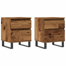 Nachtkastjes 2 st 40x35x50 cm bewerkt hout oud houtkleurig