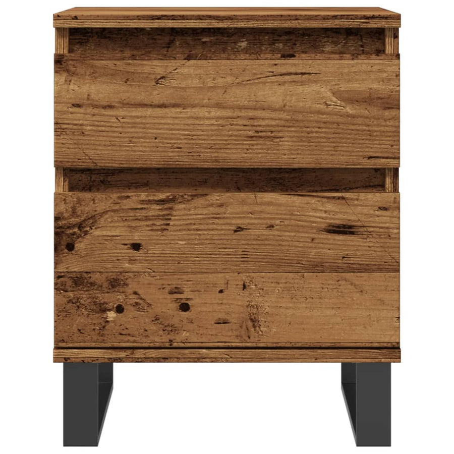 Nachtkastjes 2 st 40x35x50 cm bewerkt hout oud houtkleurig