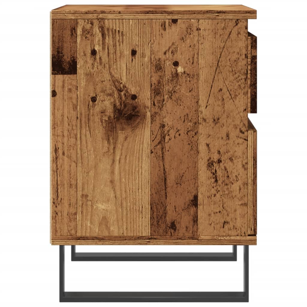 Nachtkastjes 2 st 40x35x50 cm bewerkt hout oud houtkleurig