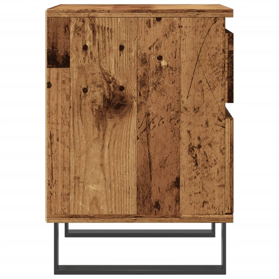 Nachtkastjes 2 st 40x35x50 cm bewerkt hout oud houtkleurig
