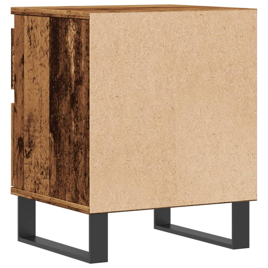 Nachtkastjes 2 st 40x35x50 cm bewerkt hout oud houtkleurig