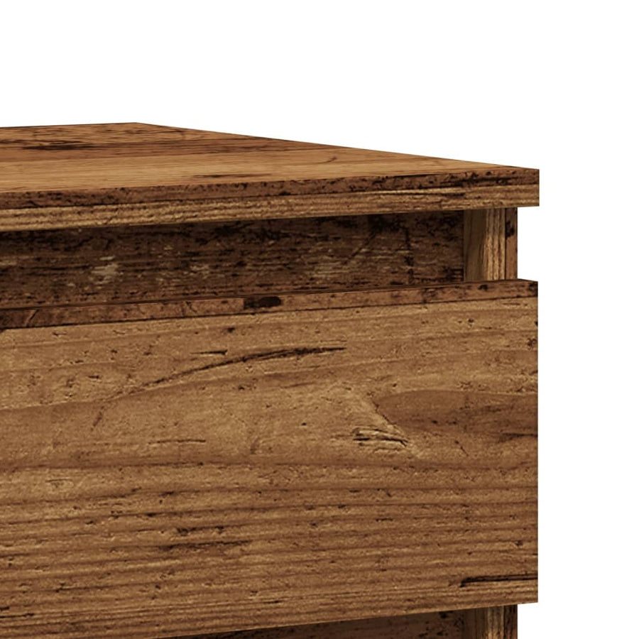 Nachtkastjes 2 st 40x35x50 cm bewerkt hout oud houtkleurig