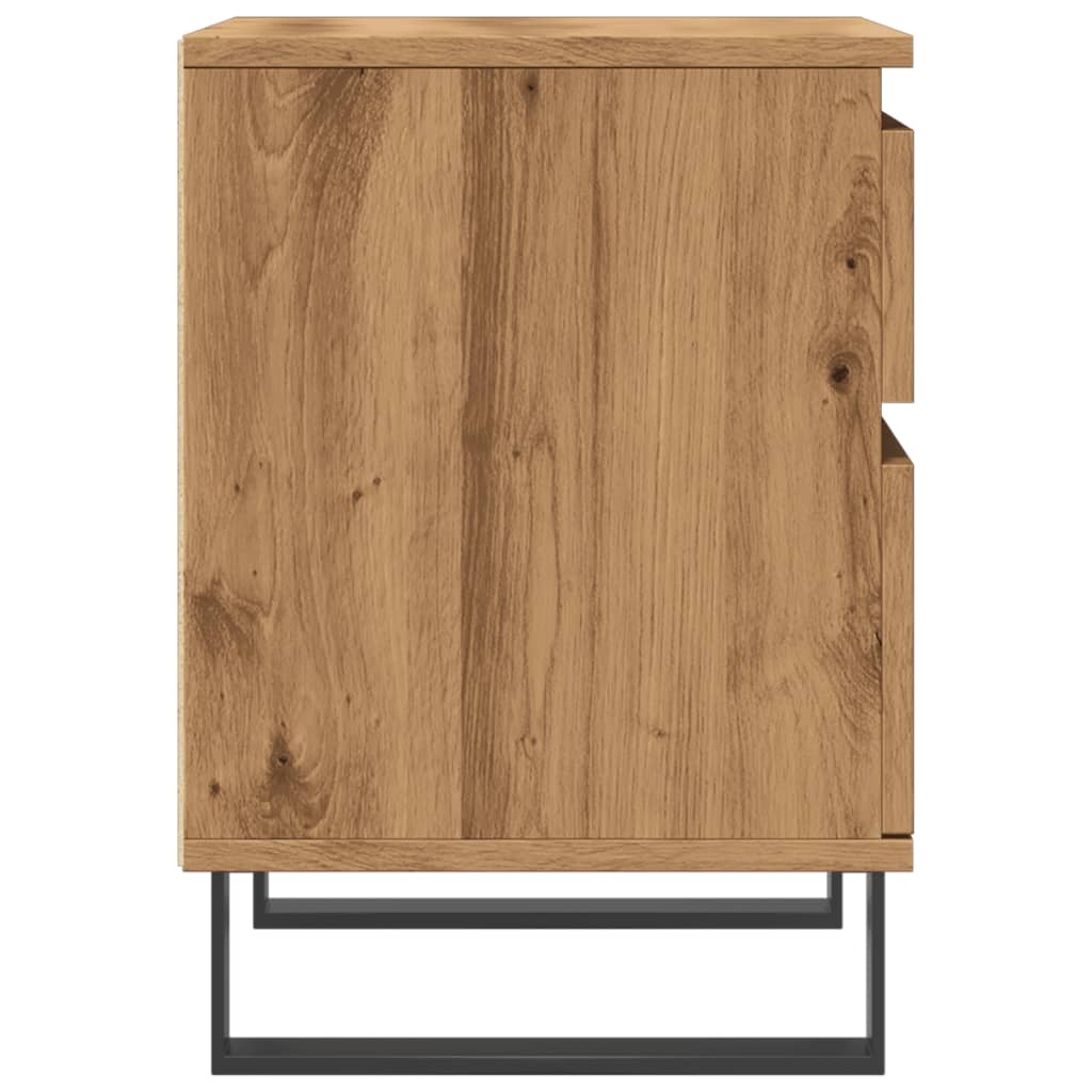 Nachtkastjes 2 st 40x35x50cm bewerkt hout artisanaal eikenkleur