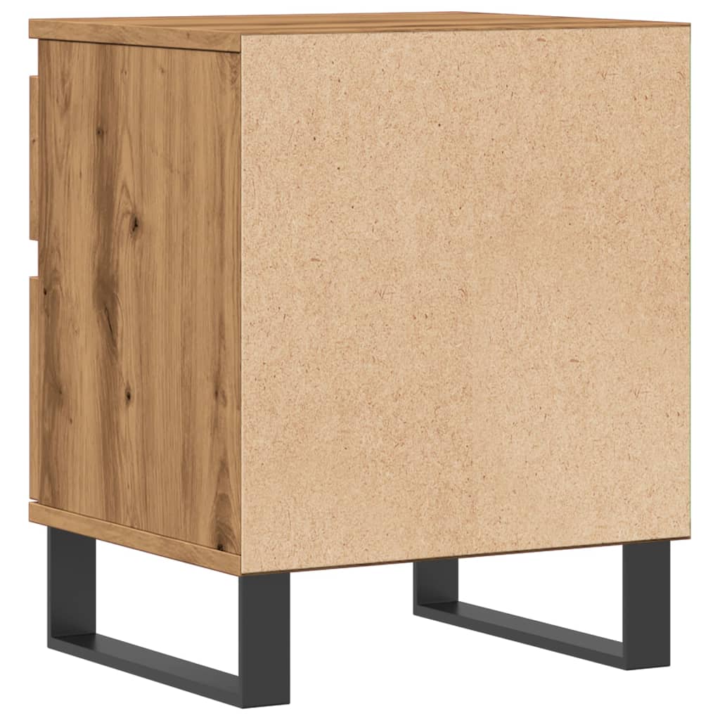 Nachtkastjes 2 st 40x35x50cm bewerkt hout artisanaal eikenkleur