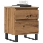 Nachtkastjes 2 st 40x35x50 cm bewerkt hout eikenkleur
