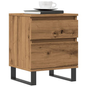 Nachtkastjes 2 st 40x35x50 cm bewerkt hout eikenkleur