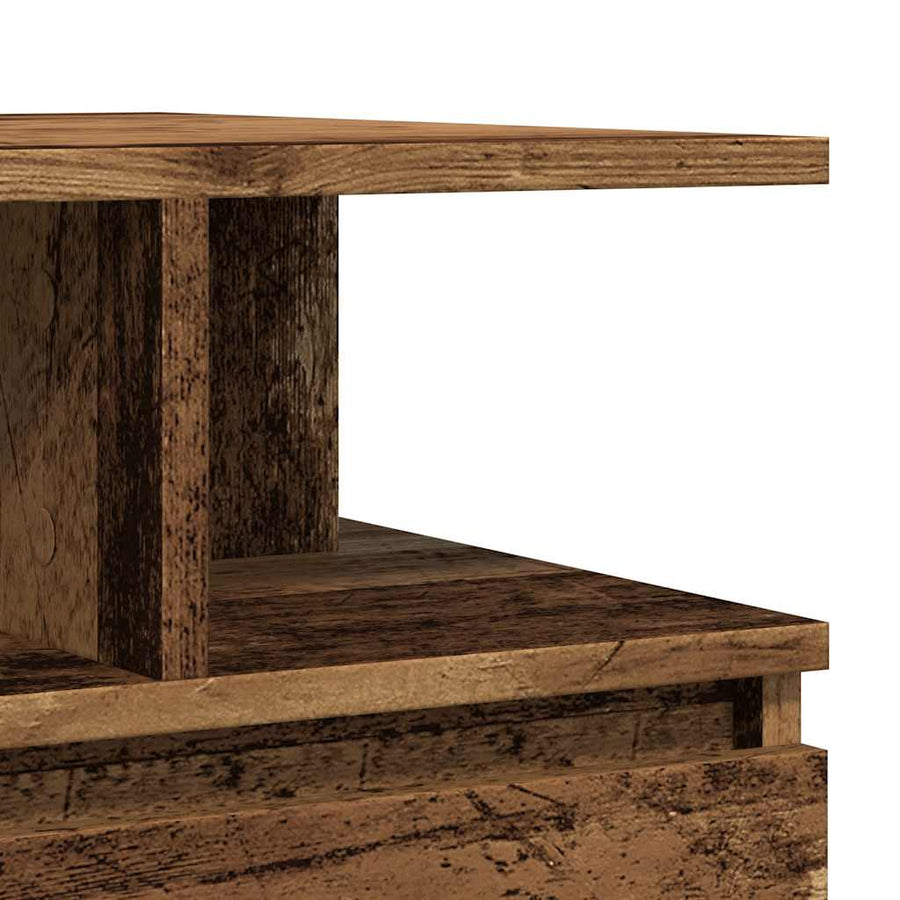 Salontafel 90x49x45 cm bewerkt hout oud houtkleurig