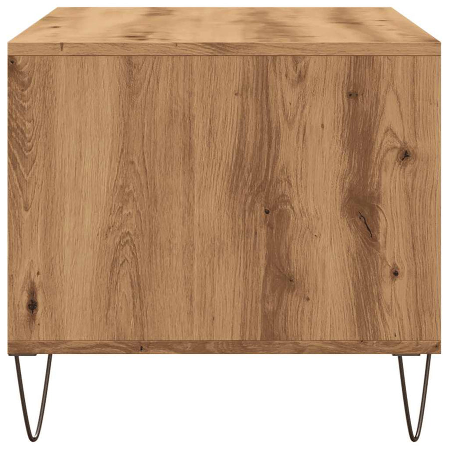 Salontafel 90x49x45 cm bewerkt hout artisanaal eikenkleurig