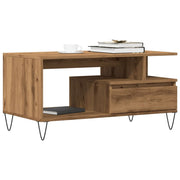 Coffee table 90x49x45 cm processed wood artisan oak-colored