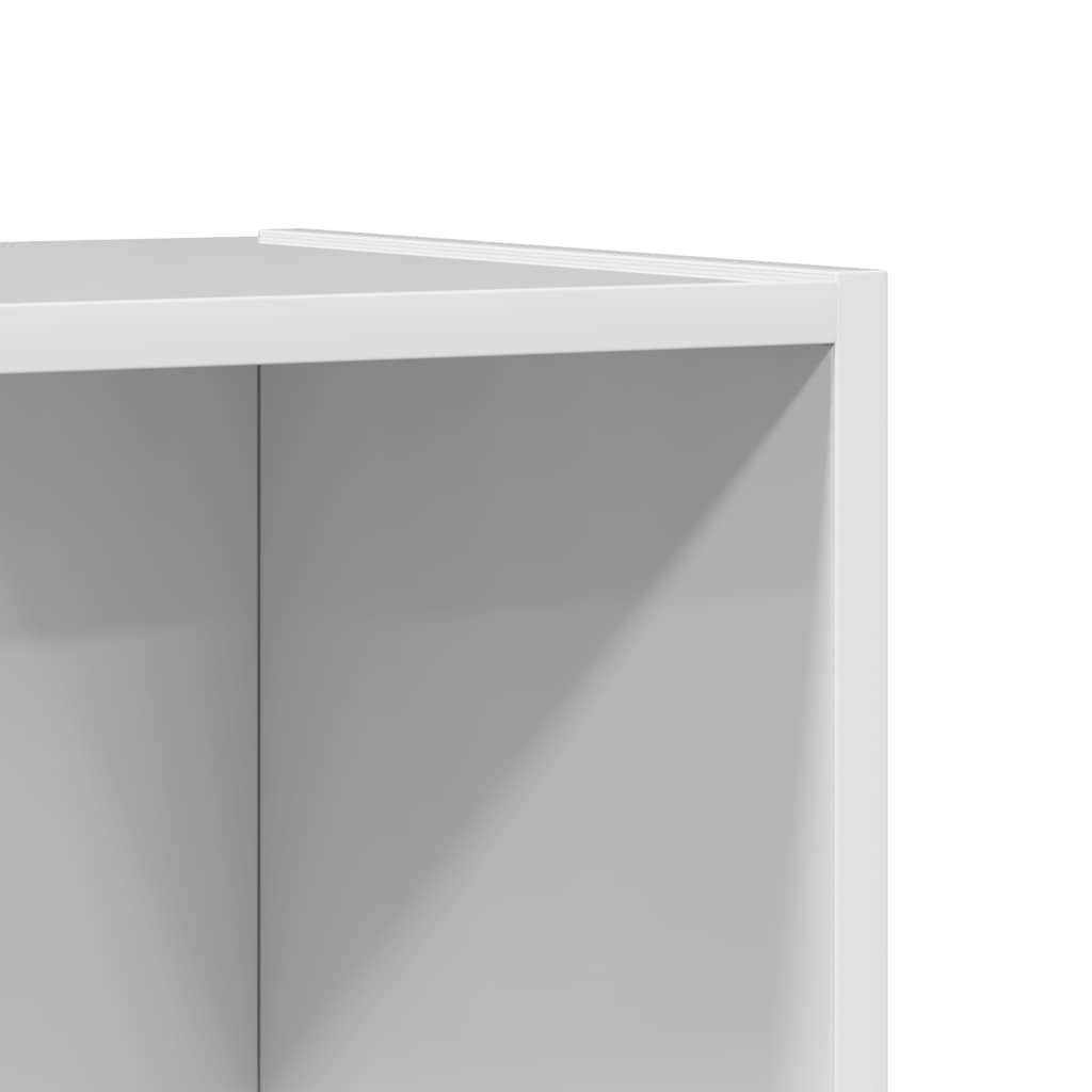 Boekenkast 60x24x143 cm bewerkt hout hoogglans wit