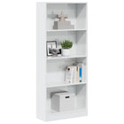 Bookcase 60x24x143 cm engineered wood high gloss white