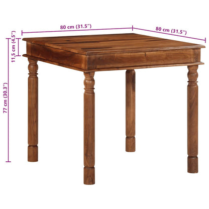 Eettafel 80x80x77 cm massief acaciahout