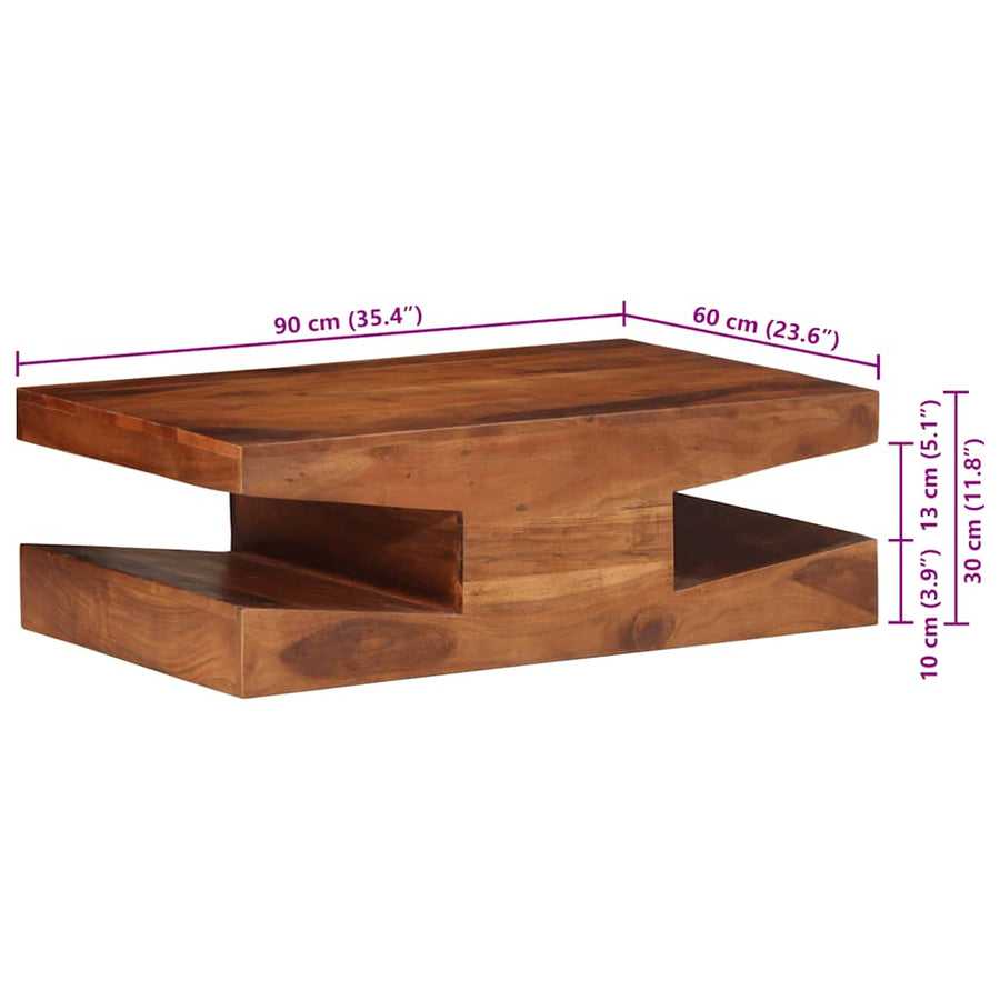 Salontafel 90x60x30 cm massief acaciahout