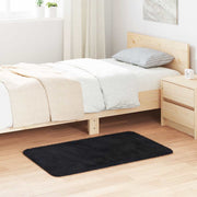 Vloerkleed hoogpolig zwart 60 x 100 cm polyester