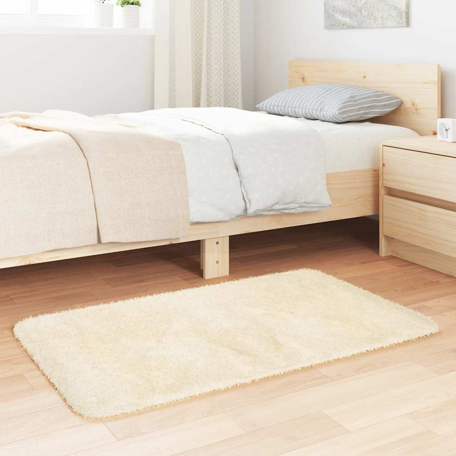 Hoogpolig vloerkleed NAVARRA 60x100 cm polyester crèmekleurig