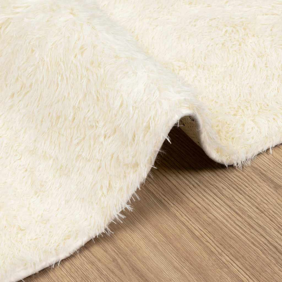 Hoogpolig vloerkleed NAVARRA 60x100 cm polyester crèmekleurig