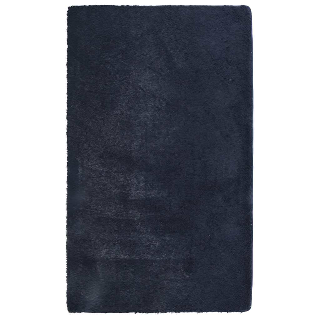 Hoogpolig vloerkleed NAVARRA 60x100 cm polyester marineblauw