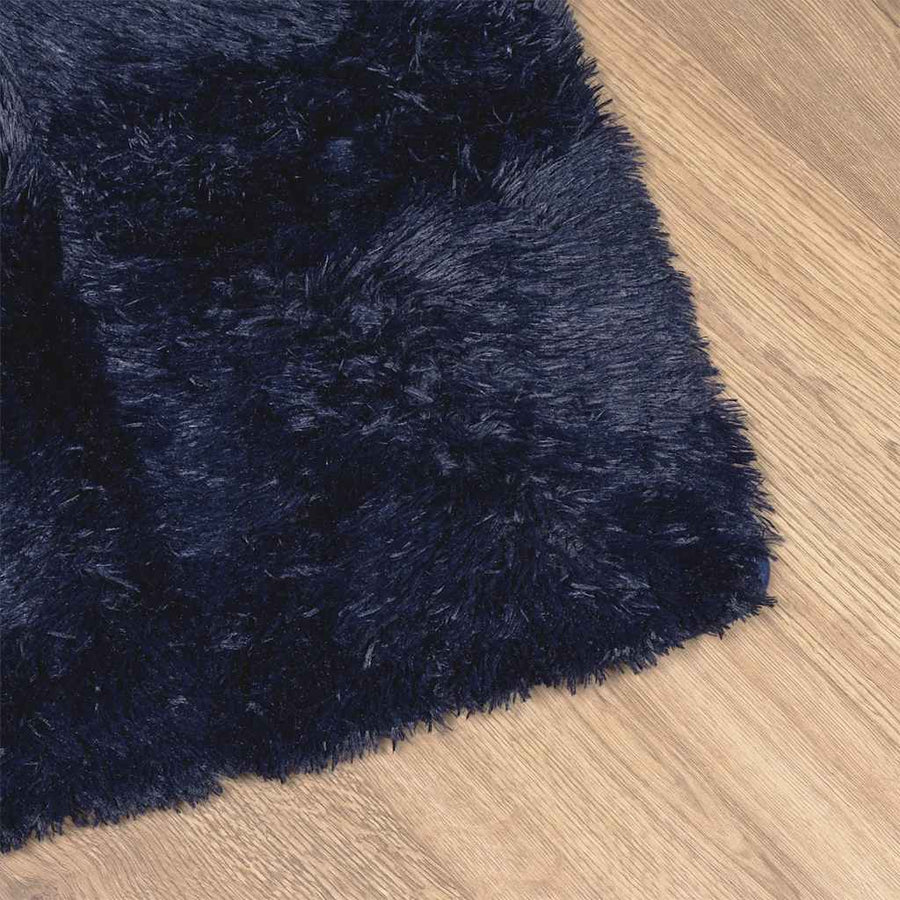 Hoogpolig vloerkleed NAVARRA 60x100 cm polyester marineblauw