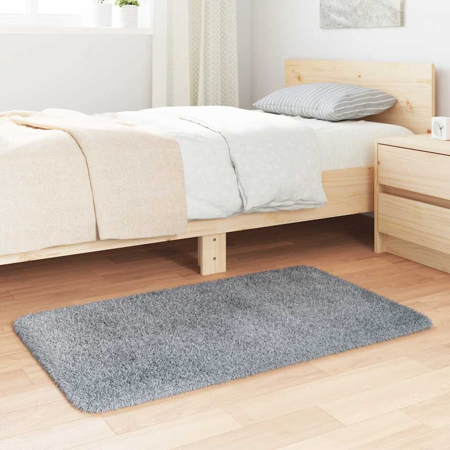 Hoogpolig vloerkleed NAVARRA 60x100 cm polyester zilvergrijs
