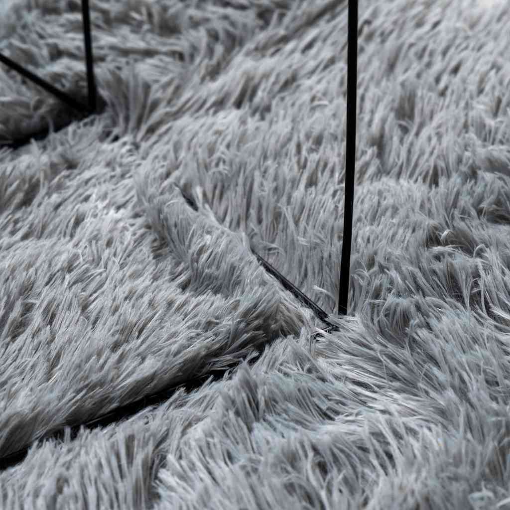 Hoogpolig vloerkleed NAVARRA 60x100 cm polyester zilvergrijs