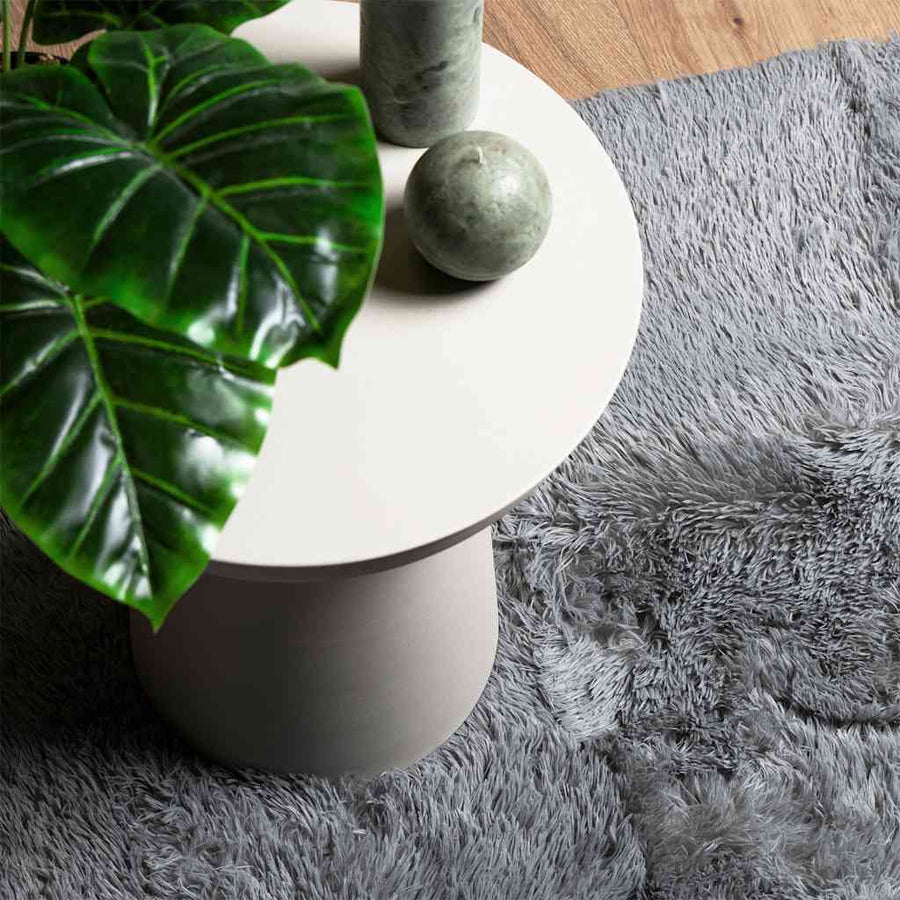 Hoogpolig vloerkleed NAVARRA 60x100 cm polyester zilvergrijs