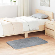 Vloerkleed 60x100 cm polyester zilvergrijs hoogpolig