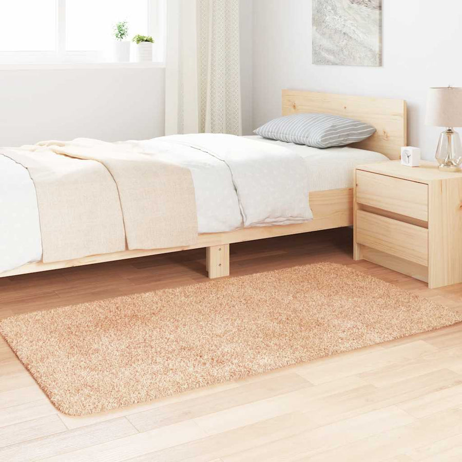 Hoogpolig vloerkleed NAVARRA 80x150 cm polyester beige