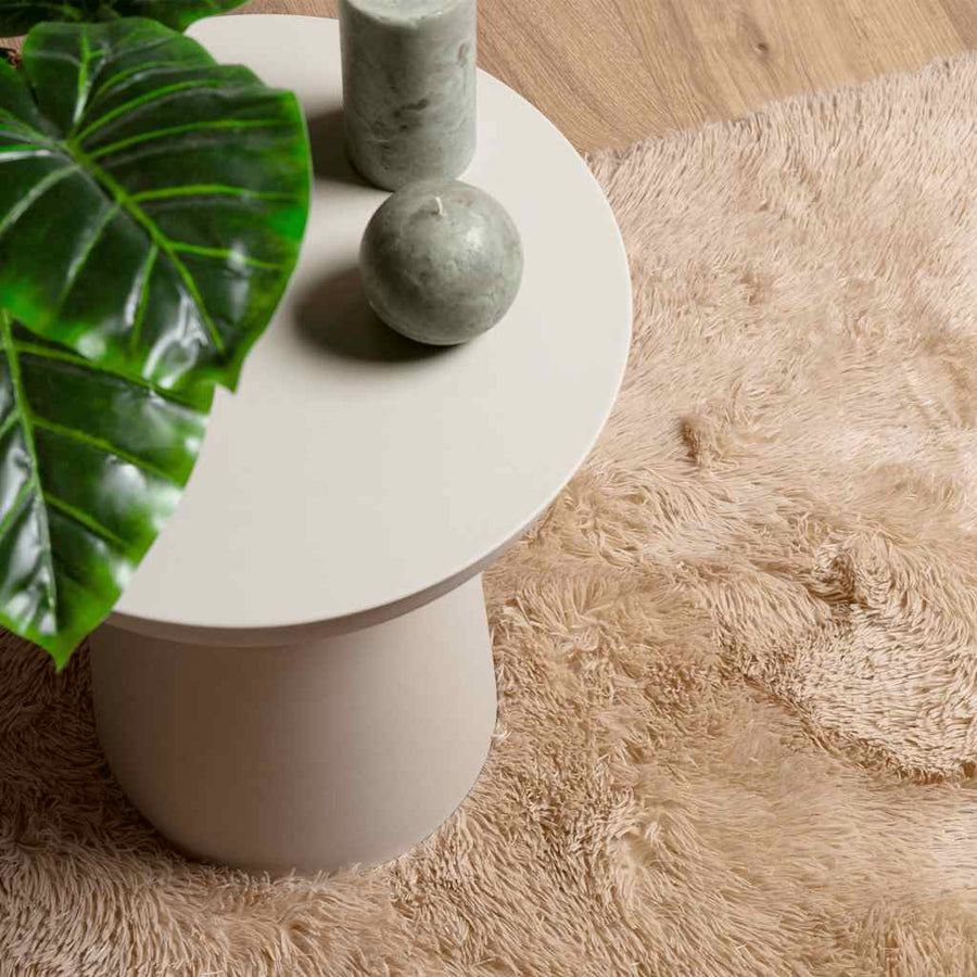 Hoogpolig vloerkleed NAVARRA 80x150 cm polyester beige