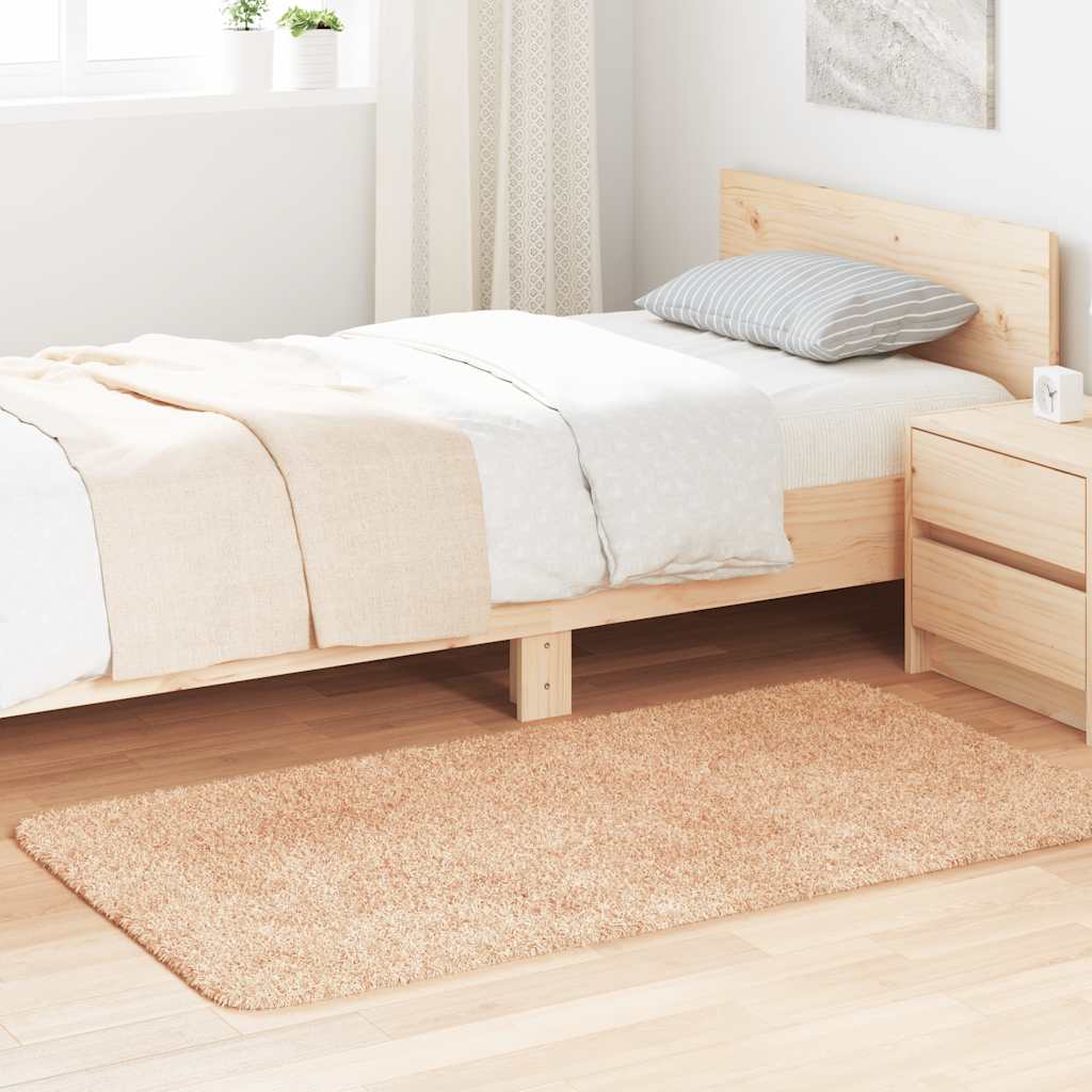 Hoogpolig vloerkleed NAVARRA 80x150 cm polyester beige
