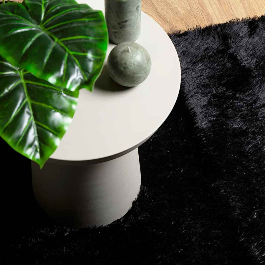 Hoogpolig vloerkleed NAVARRA 80x150 cm polyester zwart