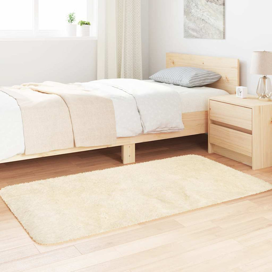 Hoogpolig vloerkleed NAVARRA 80x150 cm polyester crèmekleurig