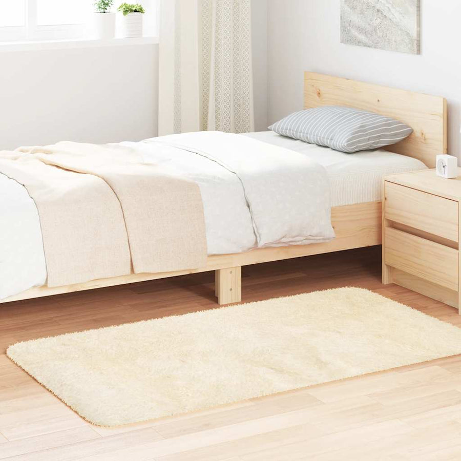Hoogpolig vloerkleed NAVARRA 80x150 cm polyester crèmekleurig
