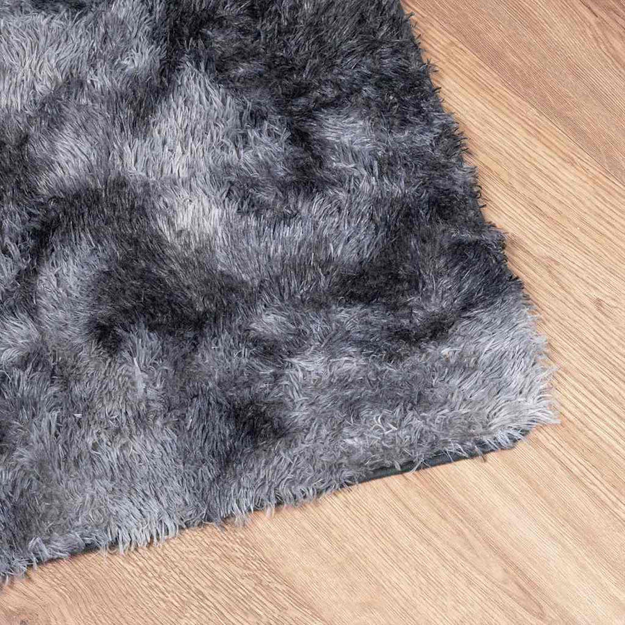 Hoogpolig vloerkleed NAVARRA 80x150 cm polyester donkergrijs