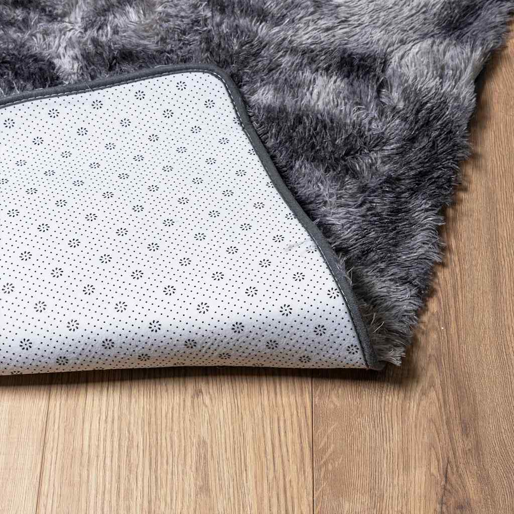 Hoogpolig vloerkleed NAVARRA 80x150 cm polyester donkergrijs