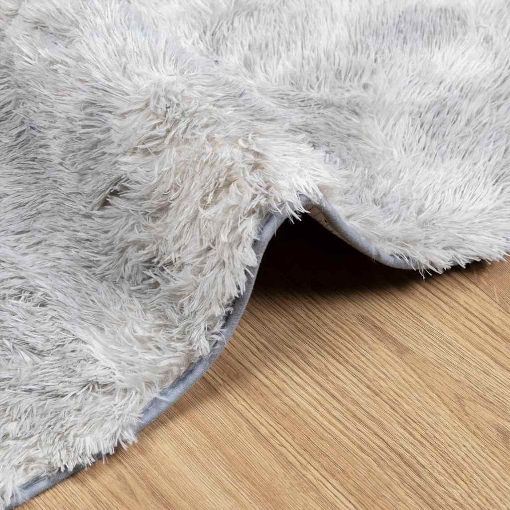Hoogpolig vloerkleed NAVARRA 80x150 cm polyester lichtgrijs